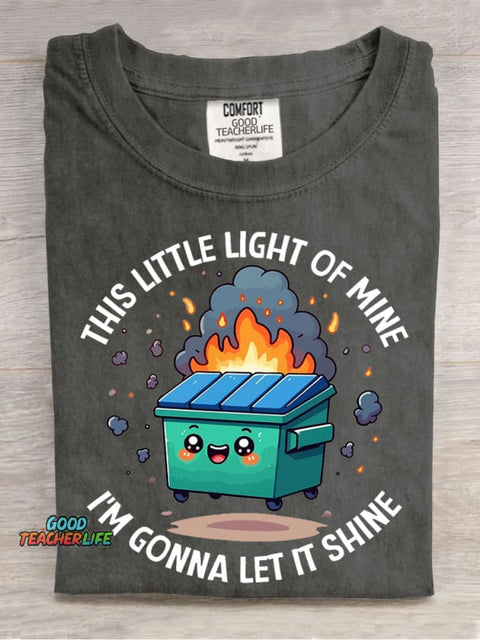 This Little Lamp Makes It Shine Casual Print T-Shirt