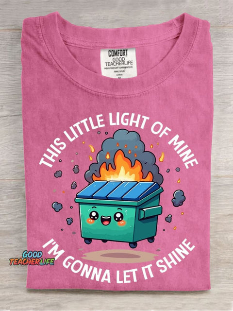 This Little Lamp Makes It Shine Casual Print T-Shirt