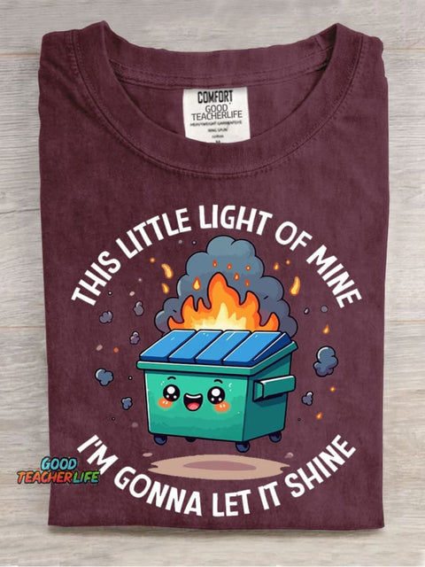 This Little Lamp Makes It Shine Casual Print T-Shirt