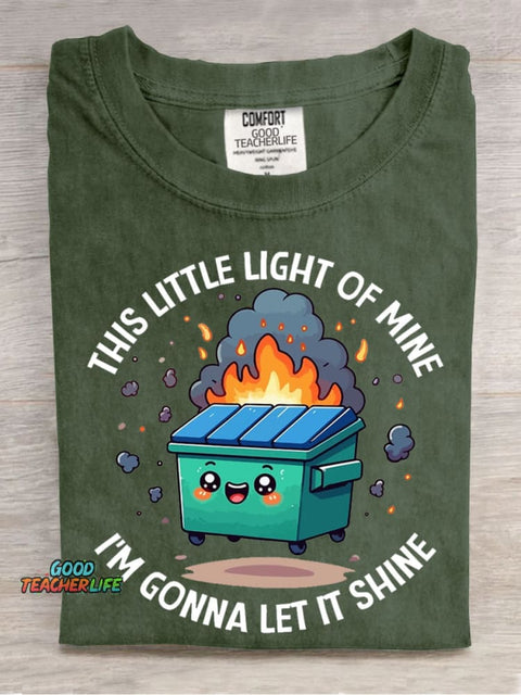 This Little Lamp Makes It Shine Casual Print T-Shirt