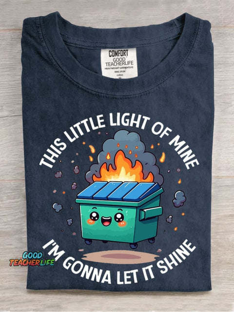 This Little Lamp Makes It Shine Casual Print T-Shirt
