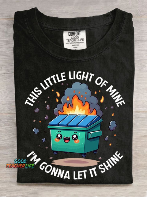 This Little Lamp Makes It Shine Casual Print T-Shirt