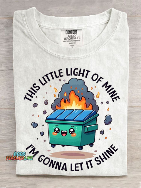 This Little Lamp Makes It Shine Casual Print T-Shirt
