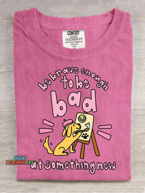 Drawing Puppy Casual Print T-Shirt