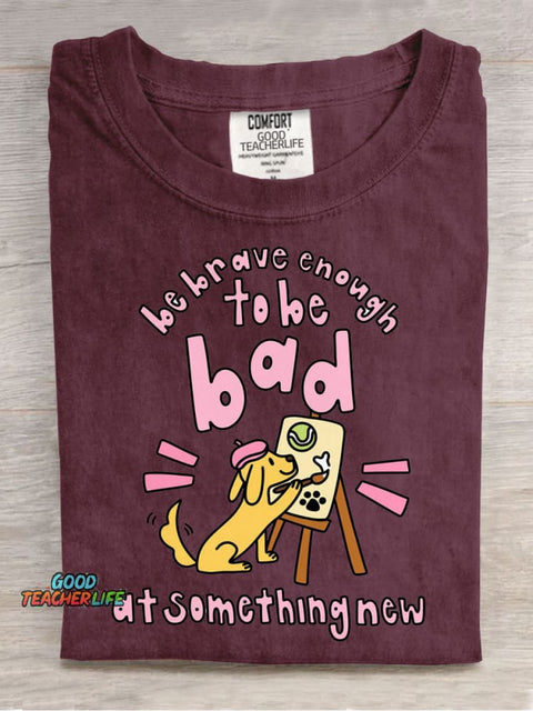 Drawing Puppy Casual Print T-Shirt