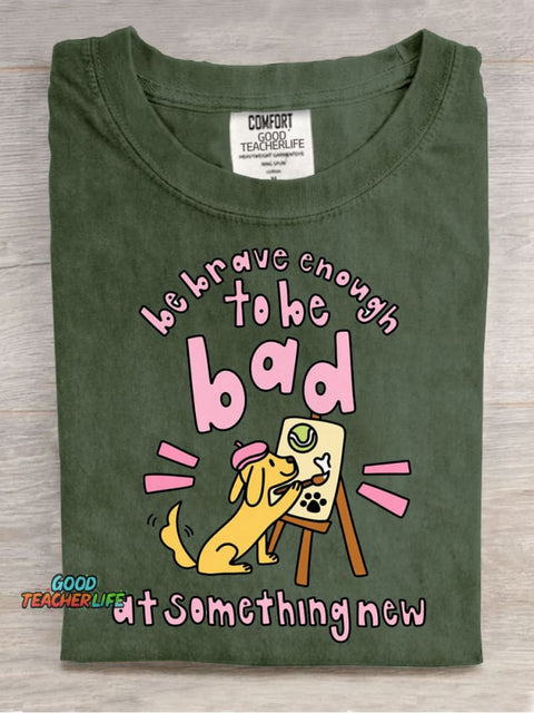 Drawing Puppy Casual Print T-Shirt