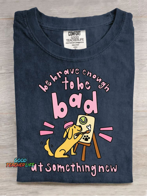 Drawing Puppy Casual Print T-Shirt