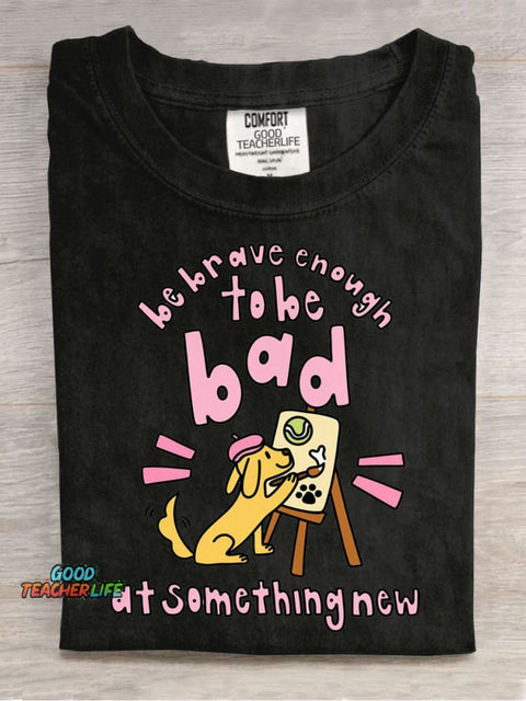 Drawing Puppy Casual Print T-Shirt
