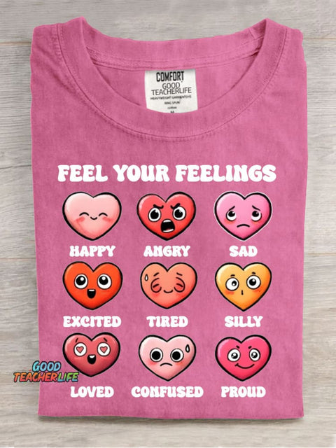 Feel Your Feeling Casual Print T-Shirt