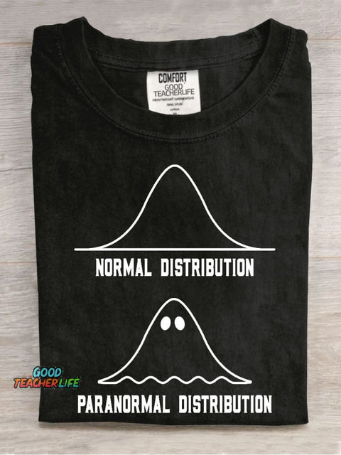 Normal Paranormal Distribution Casual Print T-Shirt