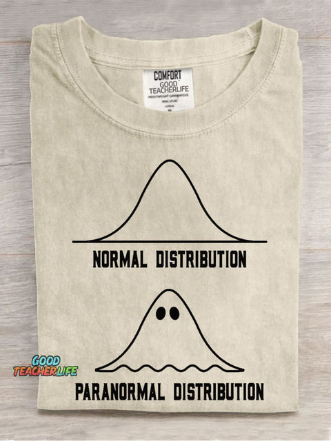 Normal Paranormal Distribution Casual Print T-Shirt