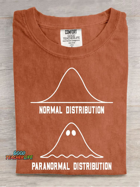 Normal Paranormal Distribution Casual Print T-Shirt