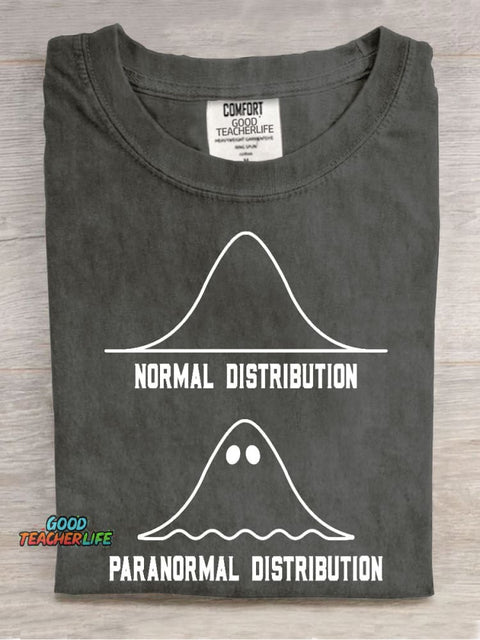 Normal Paranormal Distribution Casual Print T-Shirt