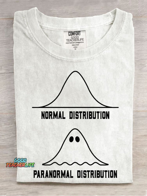 Normal Paranormal Distribution Casual Print T-Shirt