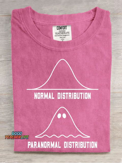 Normal Paranormal Distribution Casual Print T-Shirt