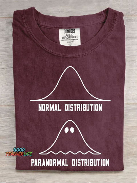 Normal Paranormal Distribution Casual Print T-Shirt