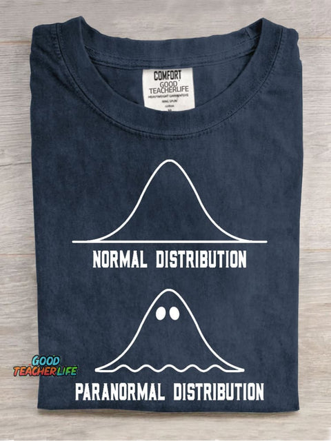 Normal Paranormal Distribution Casual Print T-Shirt