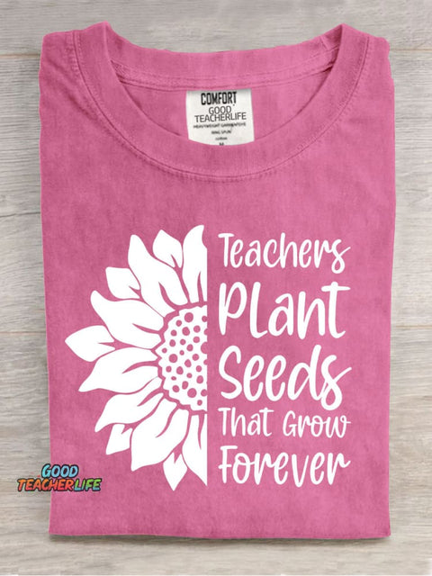 Teachers Plant Casual Print T-Shirt