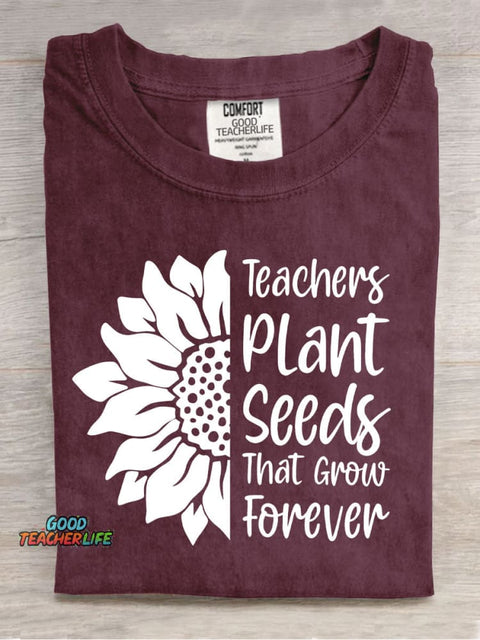 Teachers Plant Casual Print T-Shirt