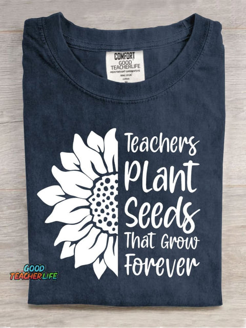 Teachers Plant Casual Print T-Shirt