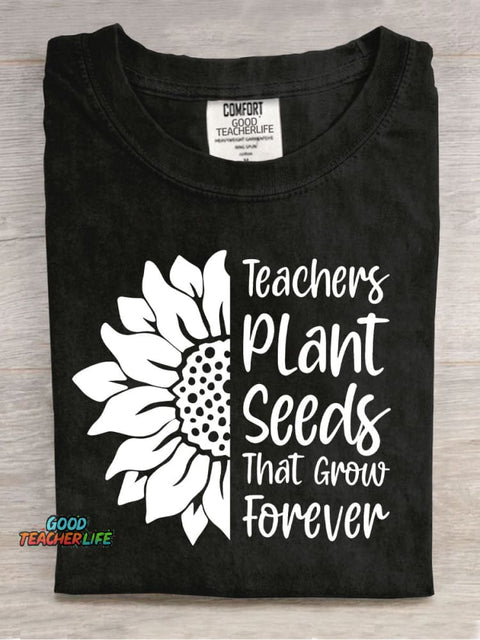 Teachers Plant Casual Print T-Shirt