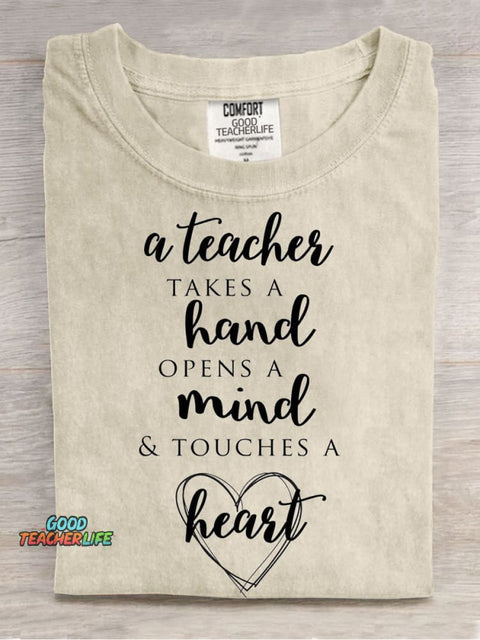 Teachers Love Casual Print T-Shirt