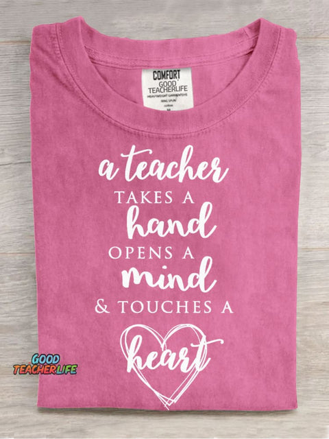 Teachers Love Casual Print T-Shirt