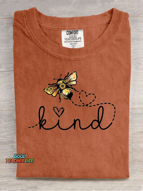 Bee Kind Cute Casual Print T-Shirt