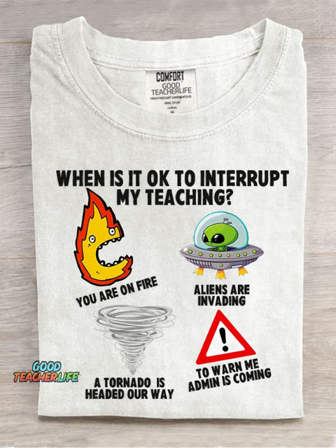 Teacher Funny Casual Print T-Shirt