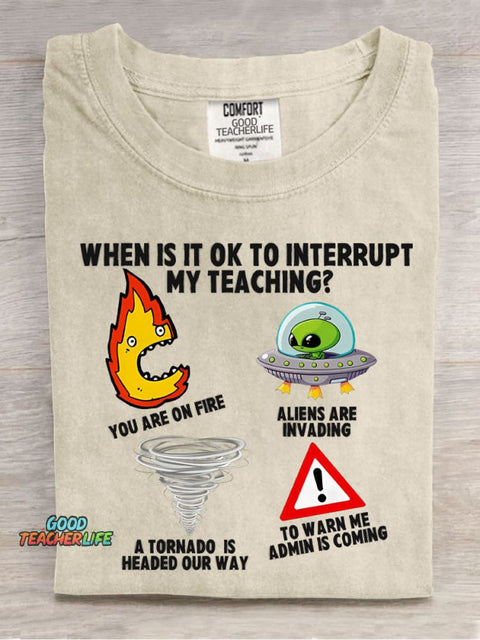 Teacher Funny Casual Print T-Shirt