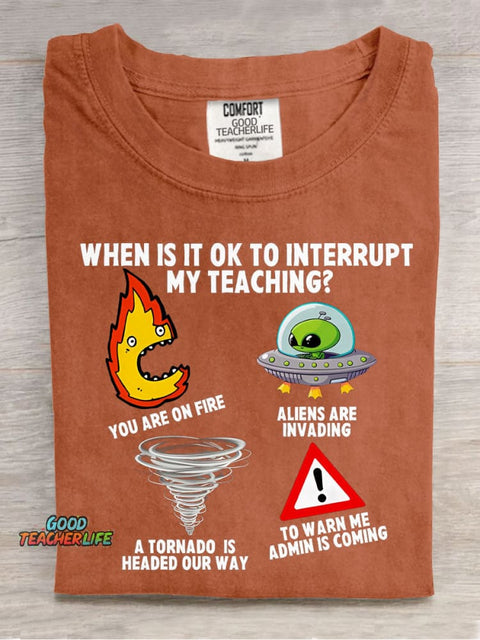 Teacher Funny Casual Print T-Shirt