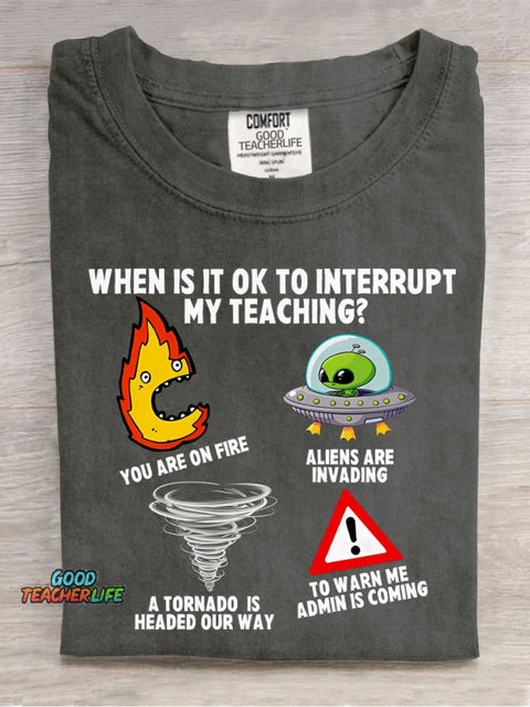 Teacher Funny Casual Print T-Shirt