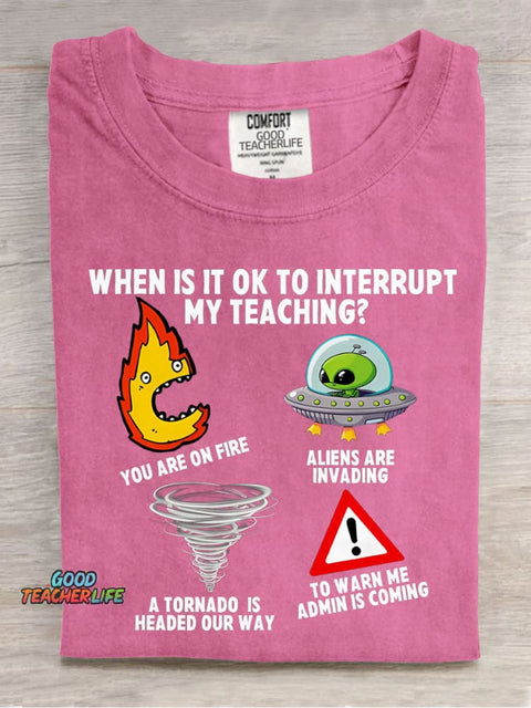 Teacher Funny Casual Print T-Shirt