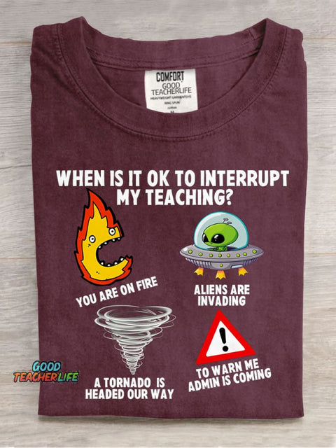 Teacher Funny Casual Print T-Shirt