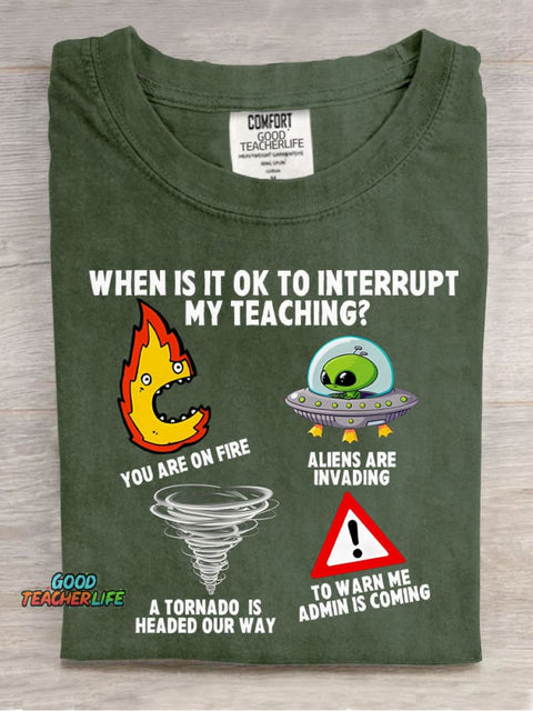 Teacher Funny Casual Print T-Shirt
