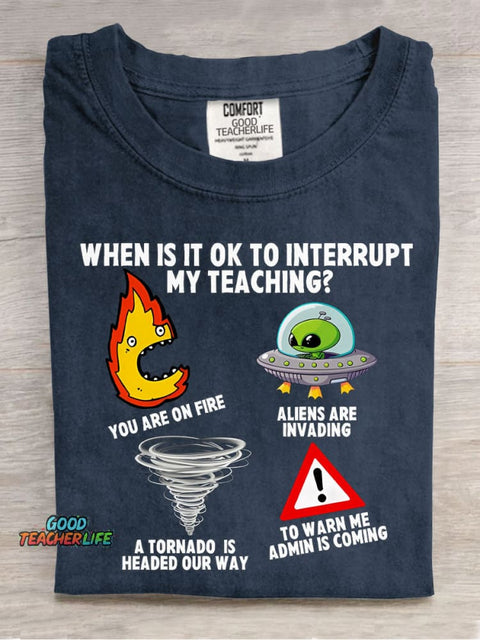 Teacher Funny Casual Print T-Shirt