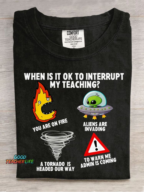 Teacher Funny Casual Print T-Shirt