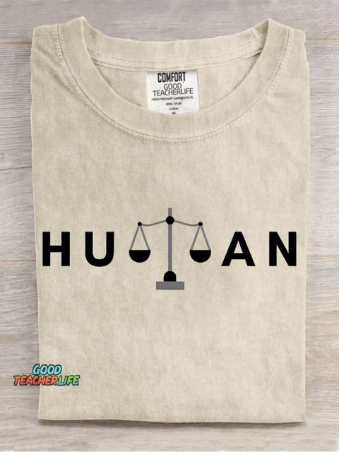 The Balance of Human Rights Casual Print T-Shirt