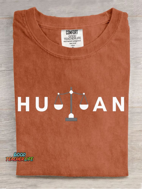 The Balance of Human Rights Casual Print T-Shirt