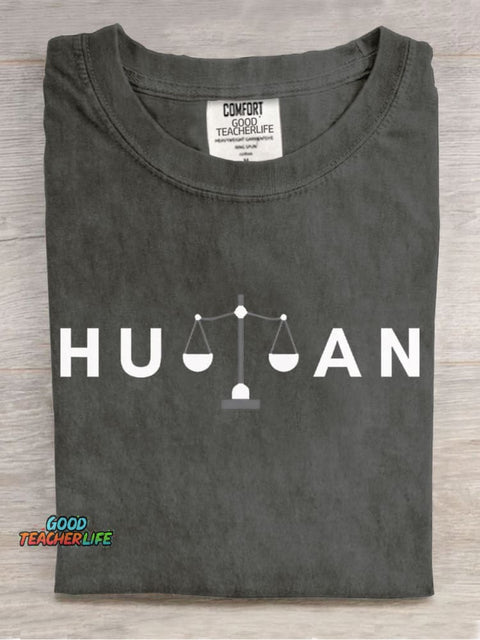 The Balance of Human Rights Casual Print T-Shirt