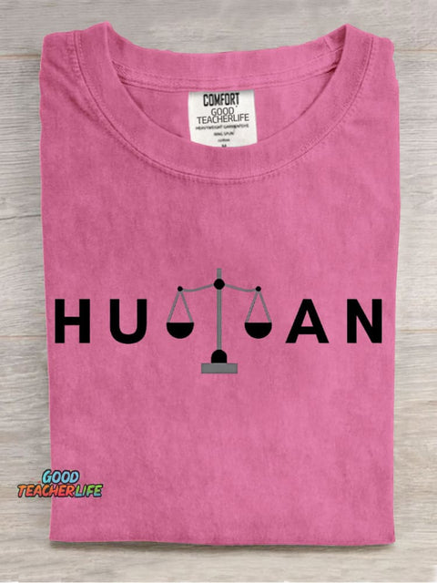 The Balance of Human Rights Casual Print T-Shirt