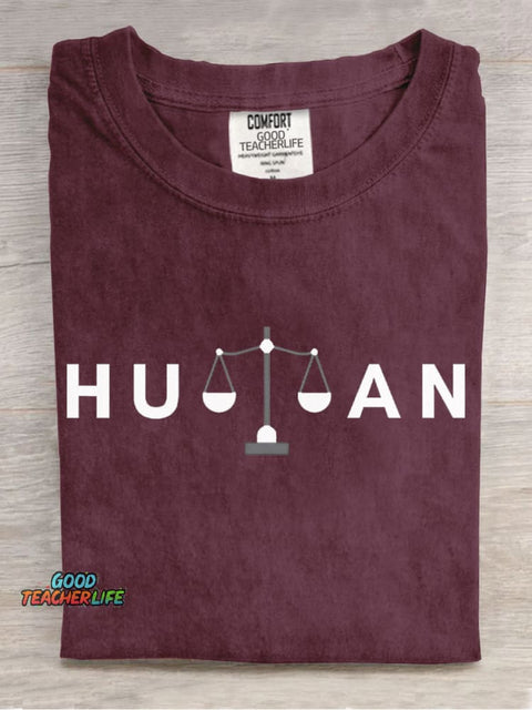 The Balance of Human Rights Casual Print T-Shirt