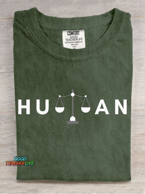 The Balance of Human Rights Casual Print T-Shirt