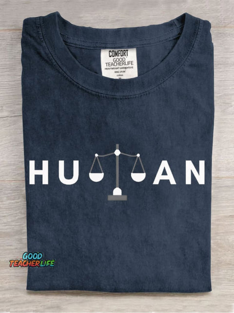 The Balance of Human Rights Casual Print T-Shirt