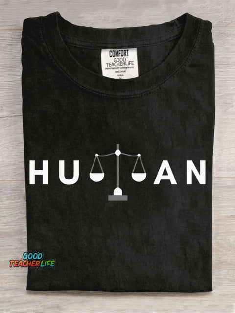 The Balance of Human Rights Casual Print T-Shirt