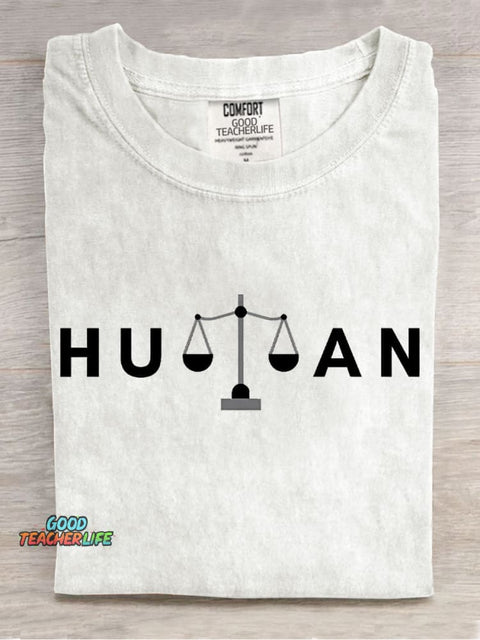 The Balance of Human Rights Casual Print T-Shirt