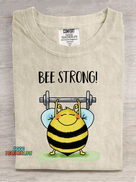 Be Strong Casual Print T-Shirt
