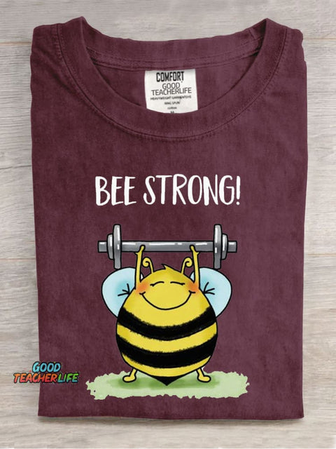 Be Strong Casual Print T-Shirt