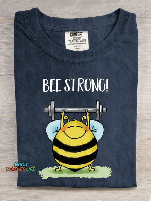 Be Strong Casual Print T-Shirt