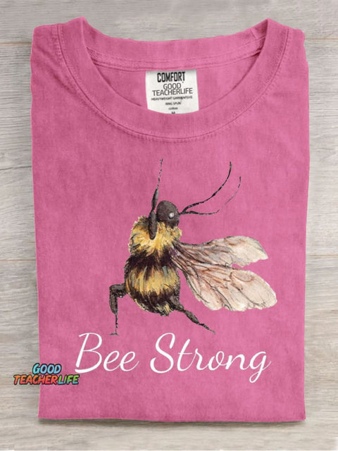 Bee Strong Casual Print T-Shirt